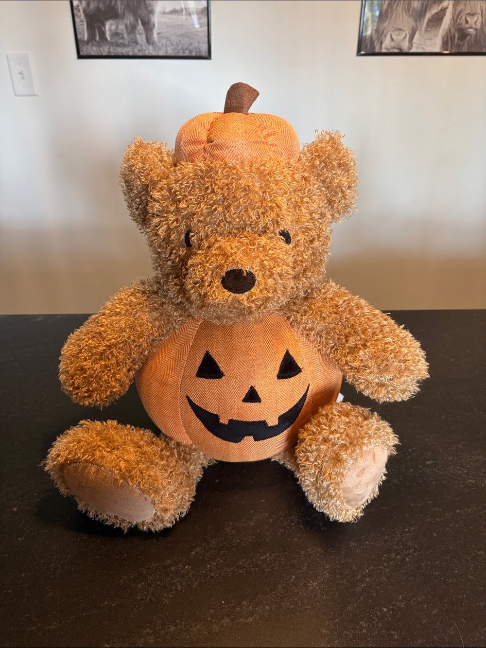 Halloween Pumpkin Bear Pillow